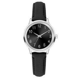 Womens Silver-Tone Black Dial Watch - 14994S-07-G02