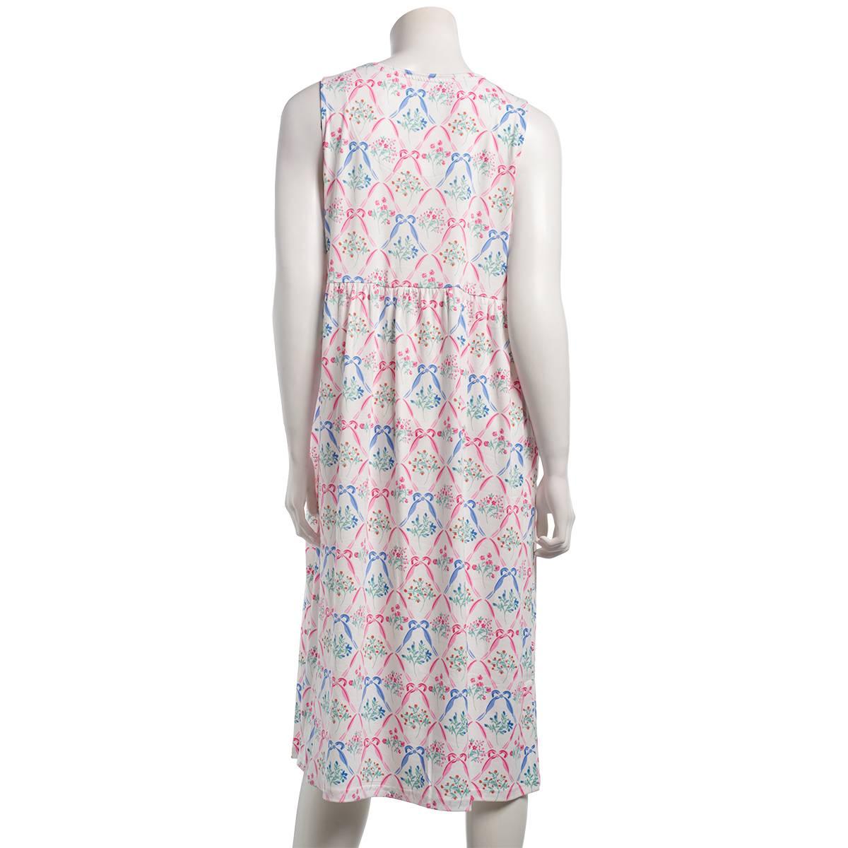 Womens White Orchid Cloud Knit Babydoll Floral Nightgown