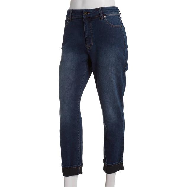 Womens Vintage United Mid Rise Girlfriend Cropped Jeans