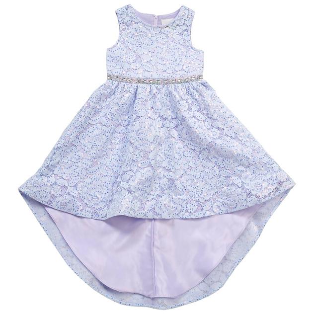 Girls (4-6x) Rare Editions Sequins Floral Lace Hi Lo Dress