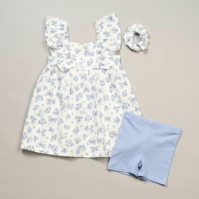Toddler Girl Emily & Oliver® 2pc. Floral Bow Dress w/ Shorts