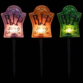 Northlight Seasonal Set of 3 Tombstone Halloween Pathway Markers