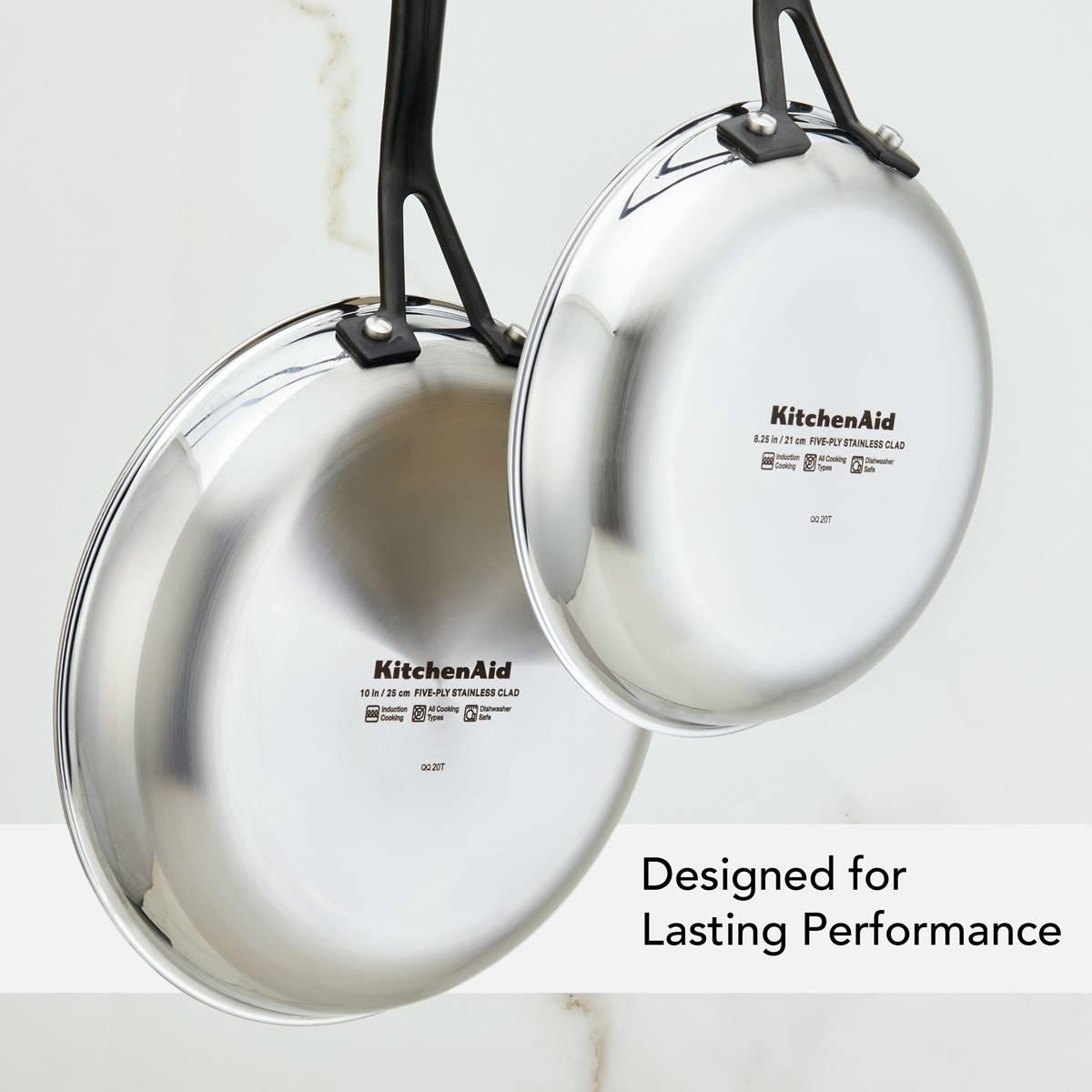KitchenAid® 2pc. 5-Ply Clad Stainless Steel Frying Pan Set