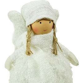 Northlight Snowy Plush Angel Bobble Girl Christmas Figure