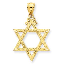 Unisex Gold Classics(tm) Yellow Gold Star of David Pendant