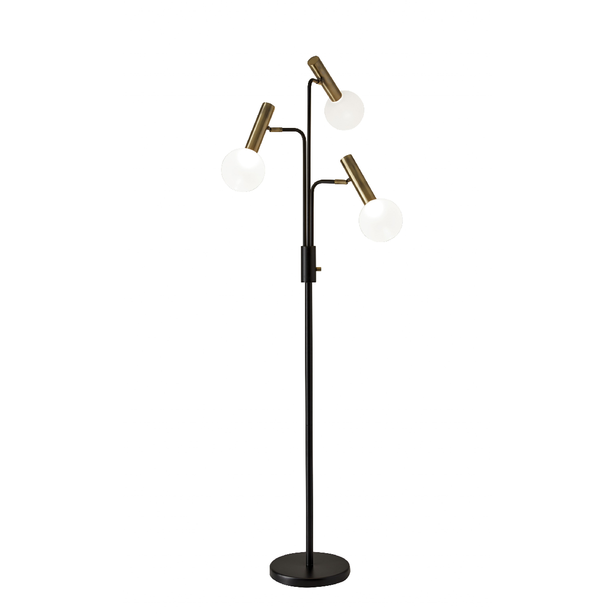 HomeRoots 70 Black And Bronze Three Light LED Tree Floor Lamp W