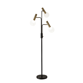 HomeRoots 70 Black And Bronze Three Light LED Tree Floor Lamp W