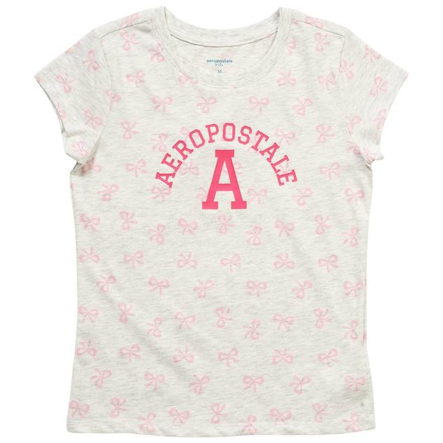 Girls (7-16) Aeropostale Short Sleeve Bow Print Logo Tee