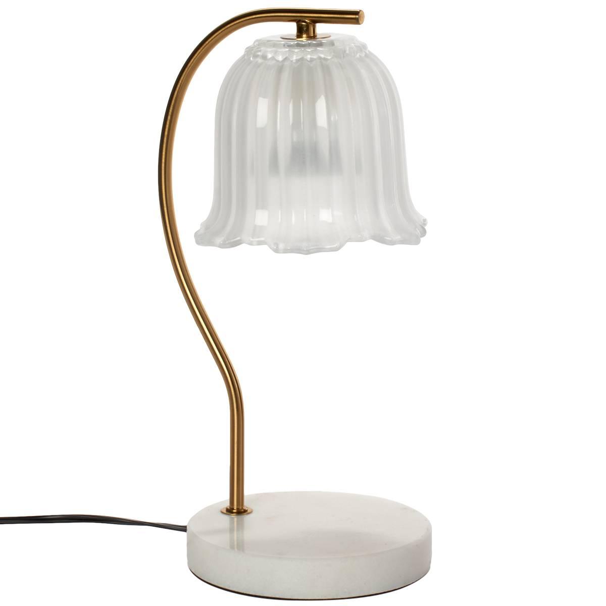 Luze Marble Base with Frosted Glass Shade Candle Warmer