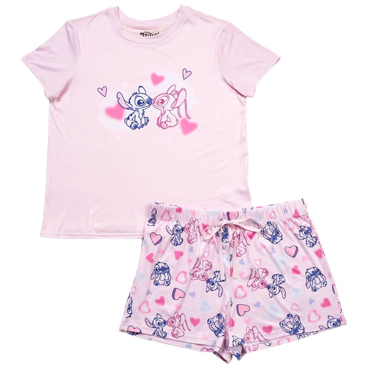 Juniors Centric Brands Stitch & Angel Hearts Shorty Pajama Set
