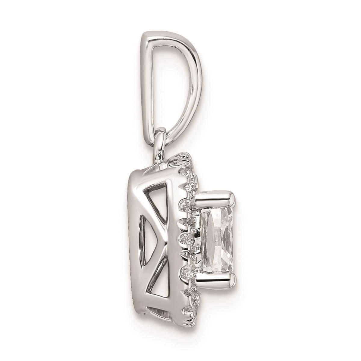 Pure Fire 14kt. White Gold White Sapphire Halo Pendant