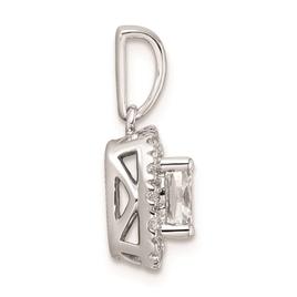 Pure Fire 14kt. White Gold White Sapphire Halo Pendant