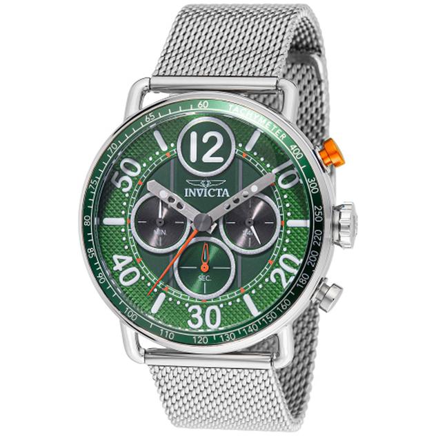 Mens Invicta Speedway Green Dial Quartz Watch - 49373
