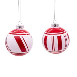 Kurt S. Adler 6pc. Red & White Glass Ball Ornaments Set