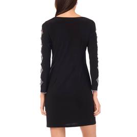 Plus Size MSK Cutout Long Sleeve Rhinestone Surplice A-Line Dress