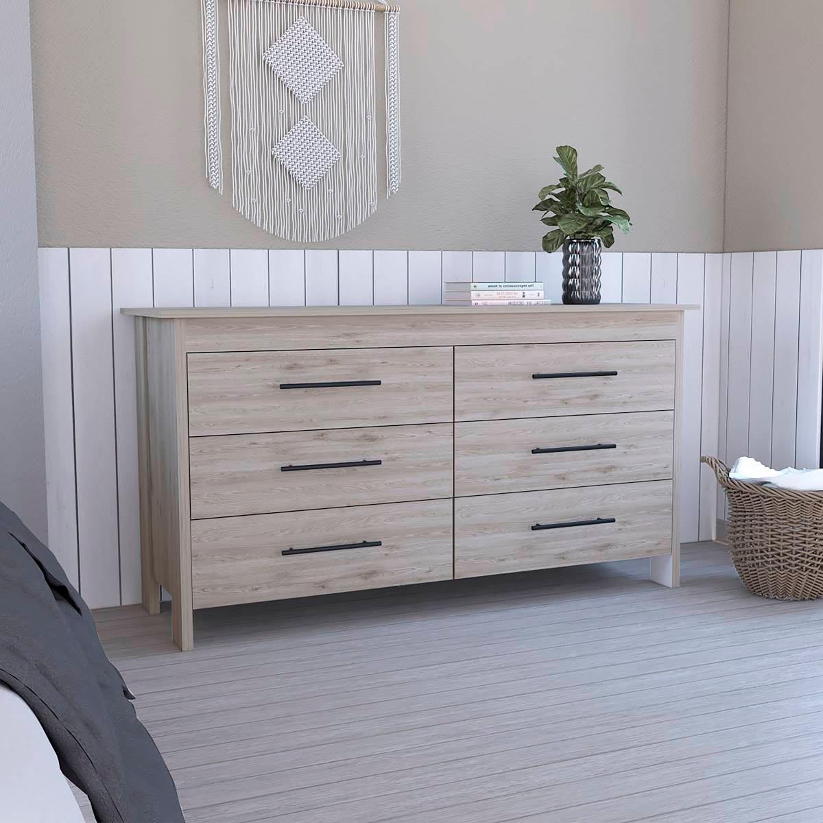 FM FURNITURE Luxor 6 Drawer Double Dresser