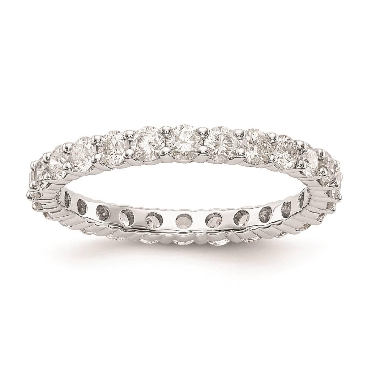 Pure Fire 14kt. White Gold Lab Grown Diamond Prong Eternity Band
