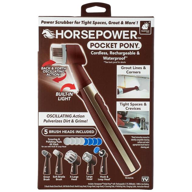 As Seen On TV Horsepower LED Pocket Pony Power Scrubber