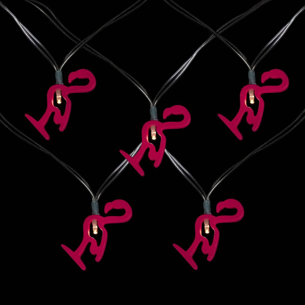 Northlight Seasonal 10-Count LED Pink Flamingo Fairy Lights
