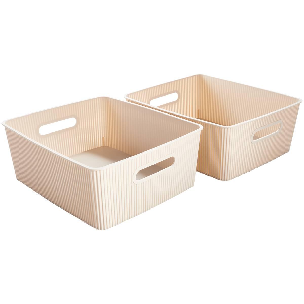Heritage 2pc. Moonbeam Medium Ribbed Bins