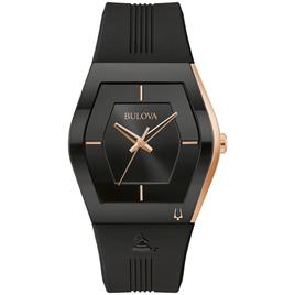 Mens Bulova Latin GRAMMY® Black Rosegold Strap Watch - 97A163