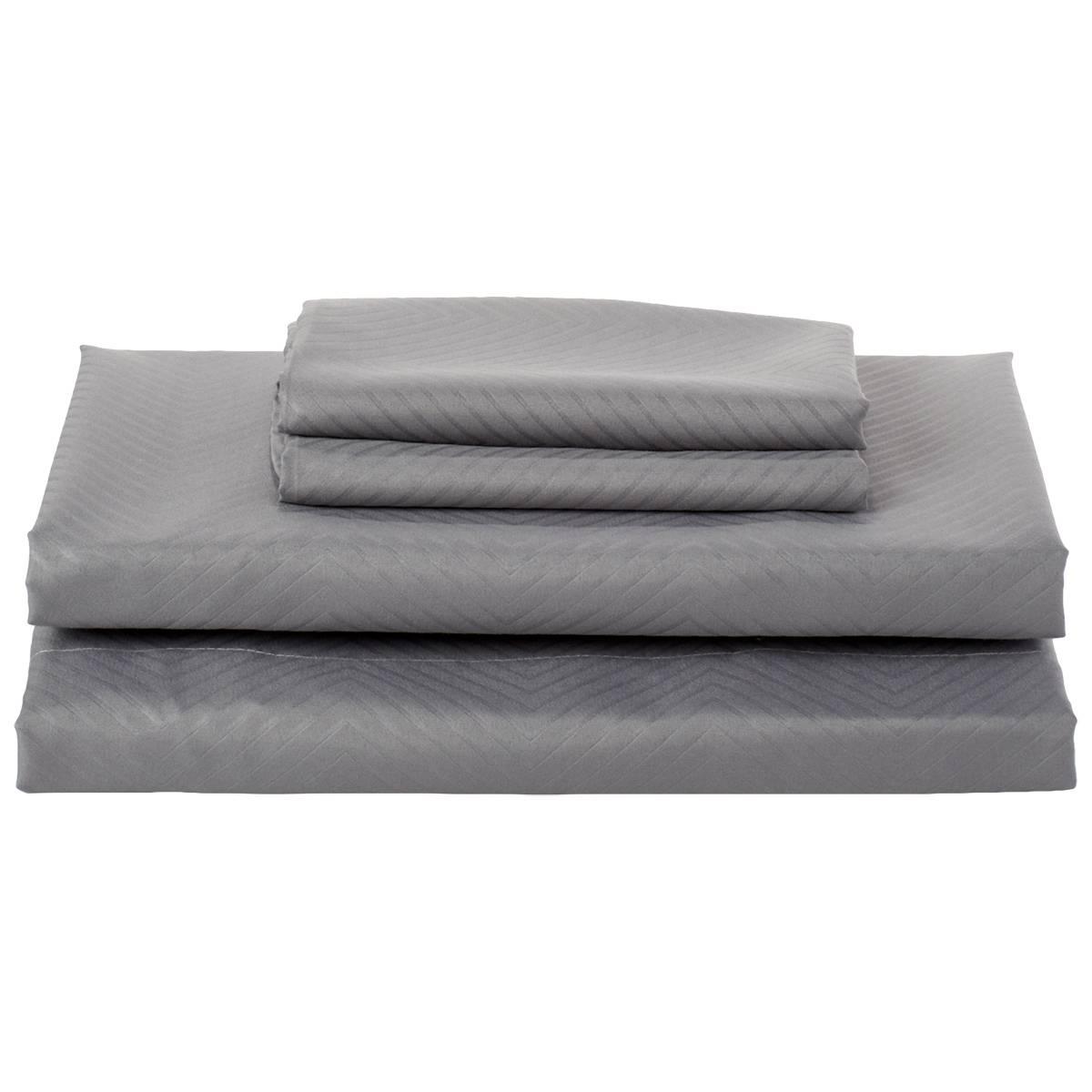 Hotel Suites Collection 6pc. Chevron Embossed Sheet Set - Grey