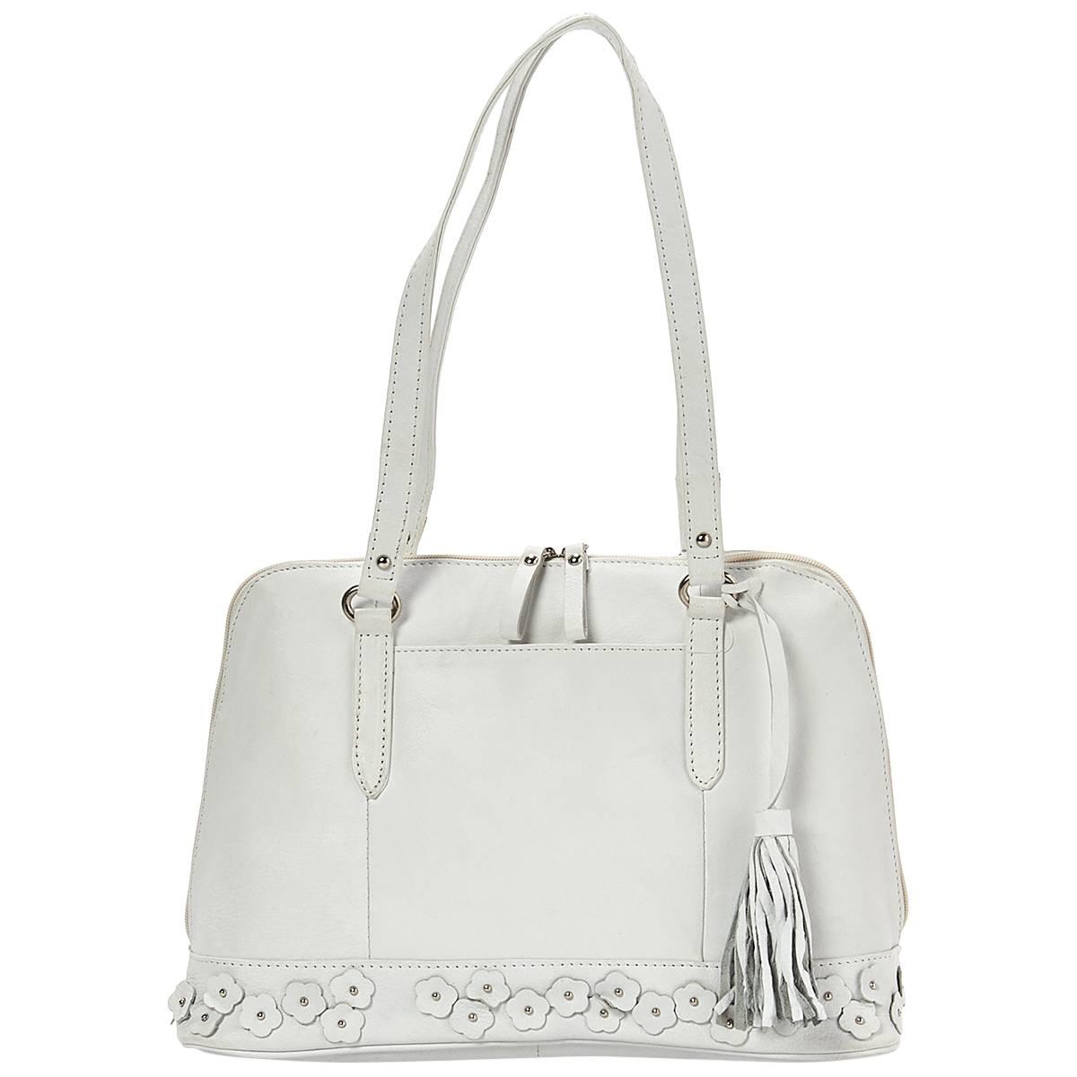 Great American Leatherworks Flower Applique Satchel w/Tassel