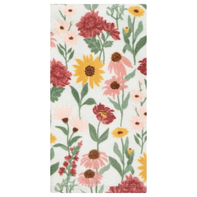 Wild Floral Light Mercury Fiber Reactive Kitchen Towel