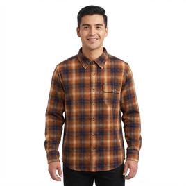 Mens Smith''s Plaid Flannel Shirt - Copper