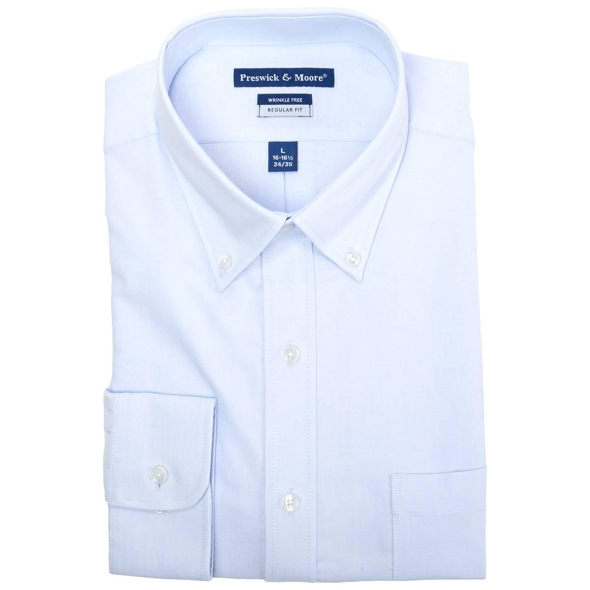 Mens Preswick & Moore(R) Regular Fit Oxford Dress Shirt - Baby Blue