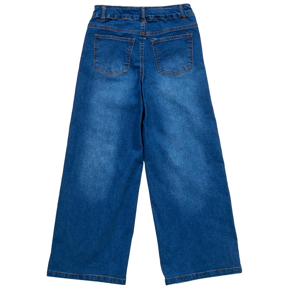 Girls (7-12) Disney Stitch Star Wide Leg Denim Jeans