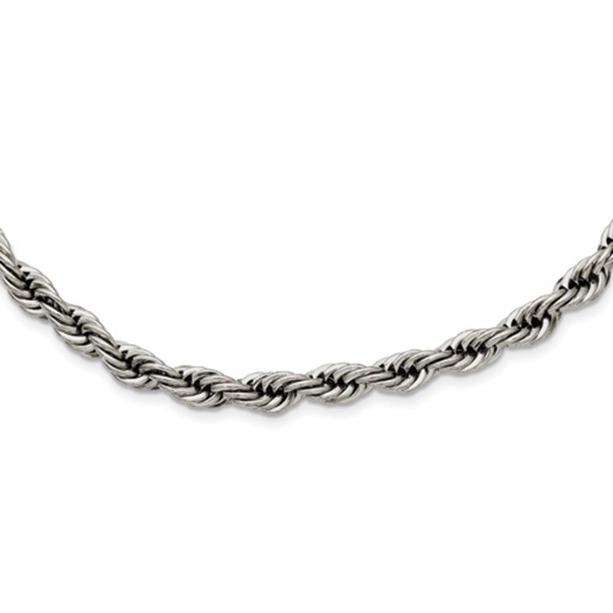 Mens Gentlemen's Classics(tm) Stainless Steel Polished Rope Necklace
