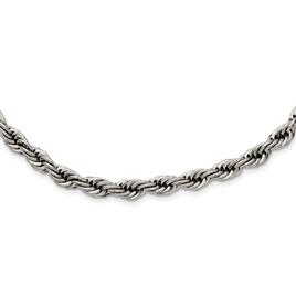 Mens Gentlemen's Classics(tm) Stainless Steel Polished Rope Necklace