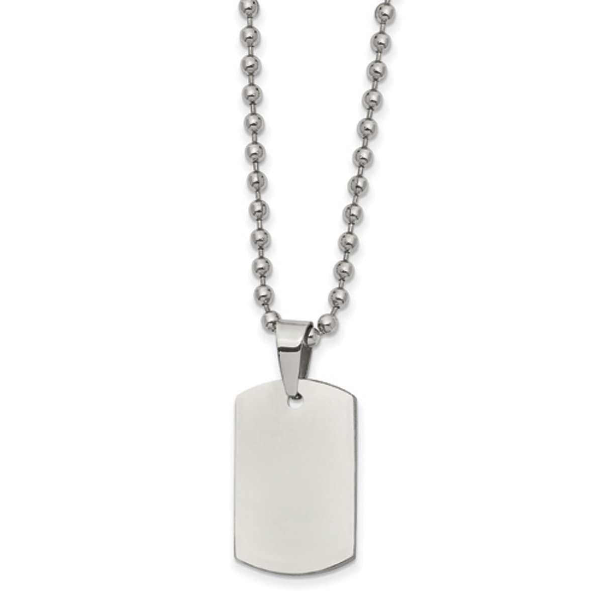 Mens Gentlemen's Classics™ Reversible Steel Dog Tag Necklace