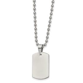Mens Gentlemen's Classics™ Reversible Steel Dog Tag Necklace