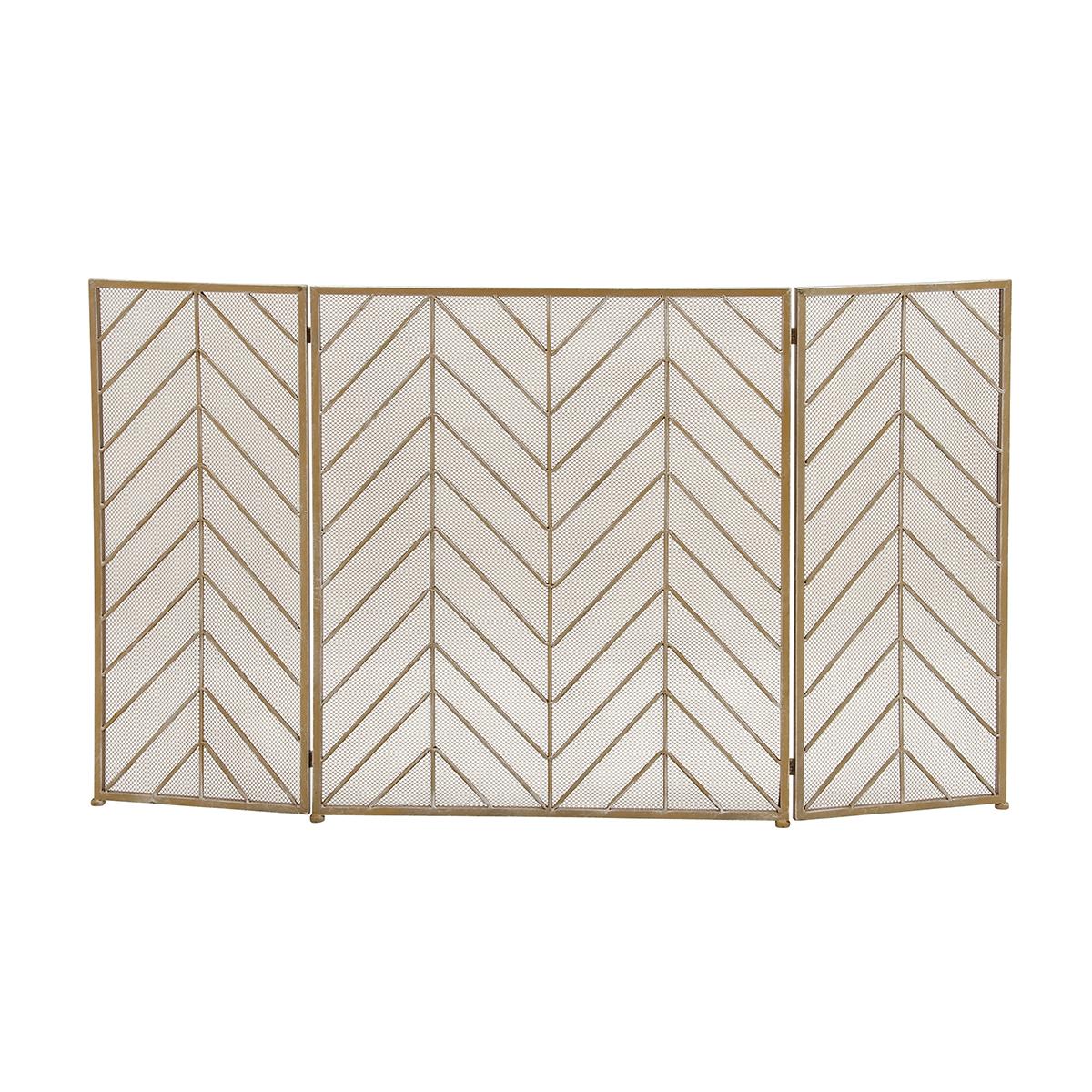9th & Pike(R) Contemporary Brass Metal Fireplace Screen