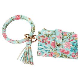 Womens DS Fashion Ring Loop Card Holder Wristlet with Tassel