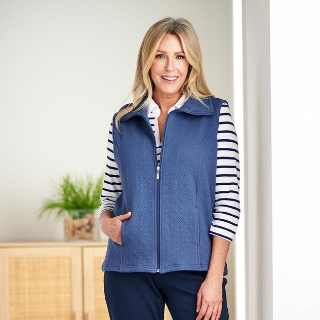 Womens Hasting & Smith Quilted Textured Full Zip Front Vest