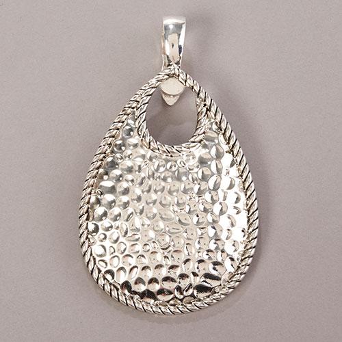 Wearable Art Silver Rope Accent Teardrop Enhancer