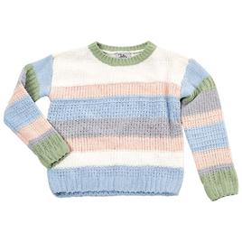 Girls (4-6x) Jolie & Joy Long Sleeve Wide Stripe Crew Sweater