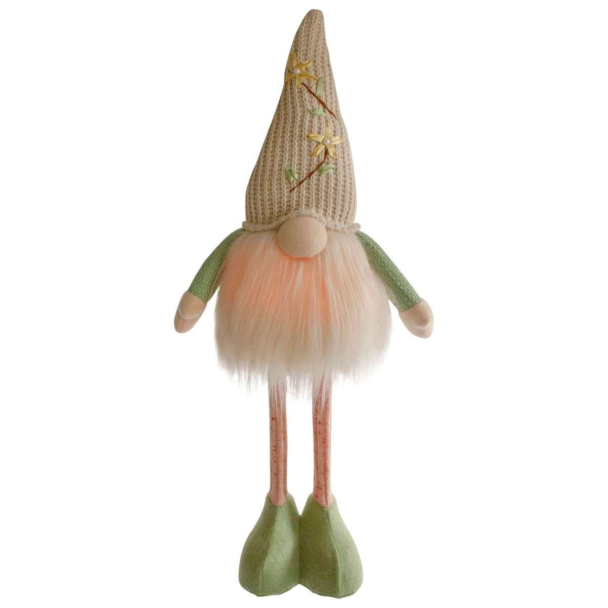 Northlight Seasonal LED Gnome Figurine w/ Knitted Floral Hat