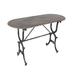 9th & Pike(R) Black Grey Farmhouse Metal Console Table