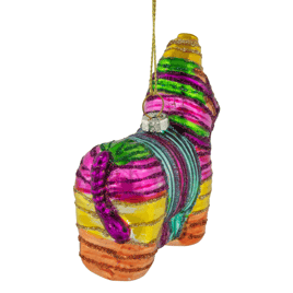 Northlight Pinata Donkey Bohemian Style Glass Christmas Ornament