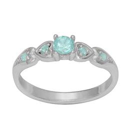 Marsala Silver Plated Genuine Blue Topaz with Heart Band