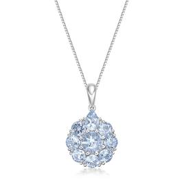 Gemminded 6mm & 4mm Round & 6x4 Pear Shape Aquamarine Pendant