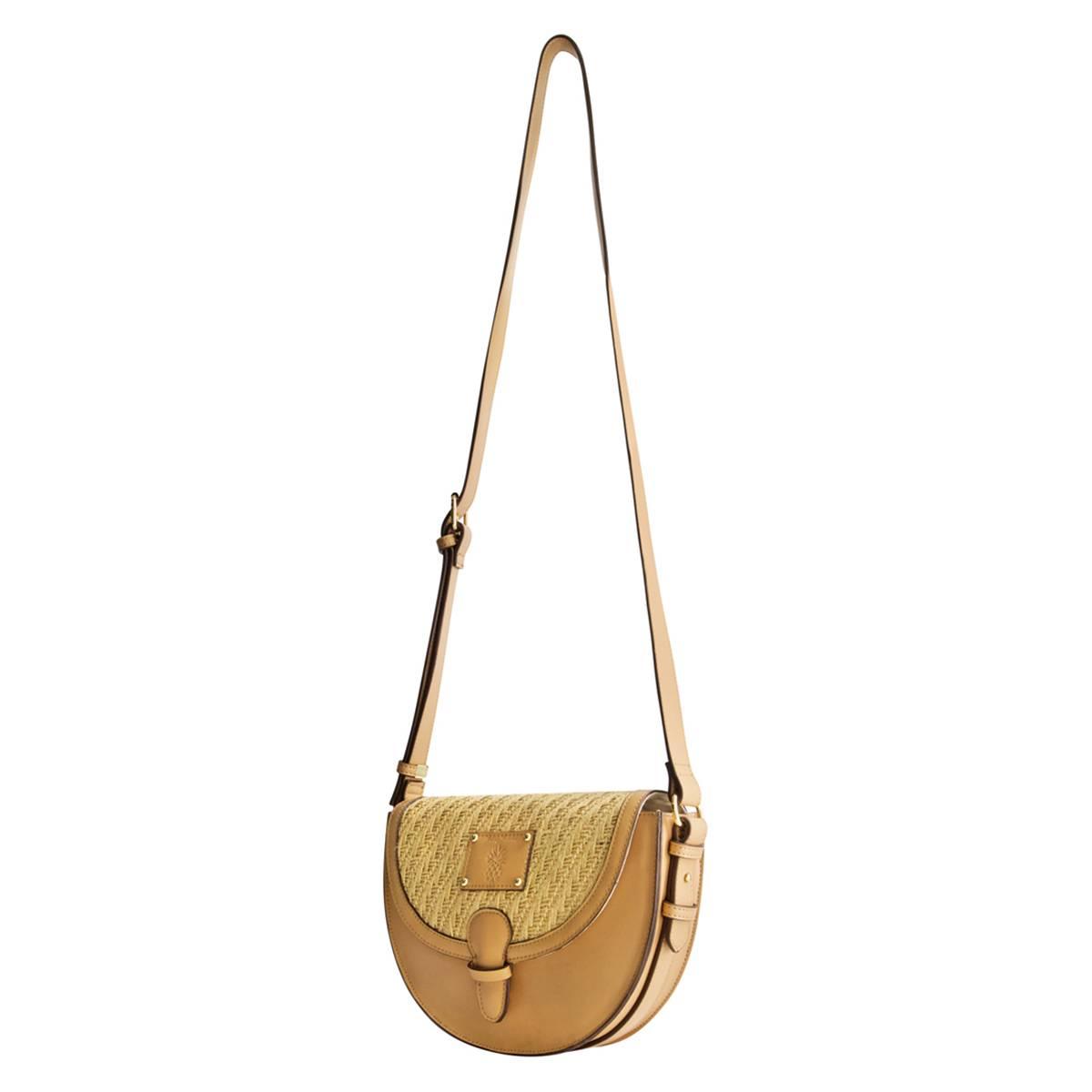 Tommy Bahama Raffia/PU Crossbody Flap Bag