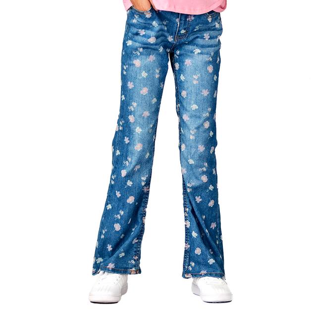 Girls (7-16) Wallflower® Faded Floral Flare Jeans