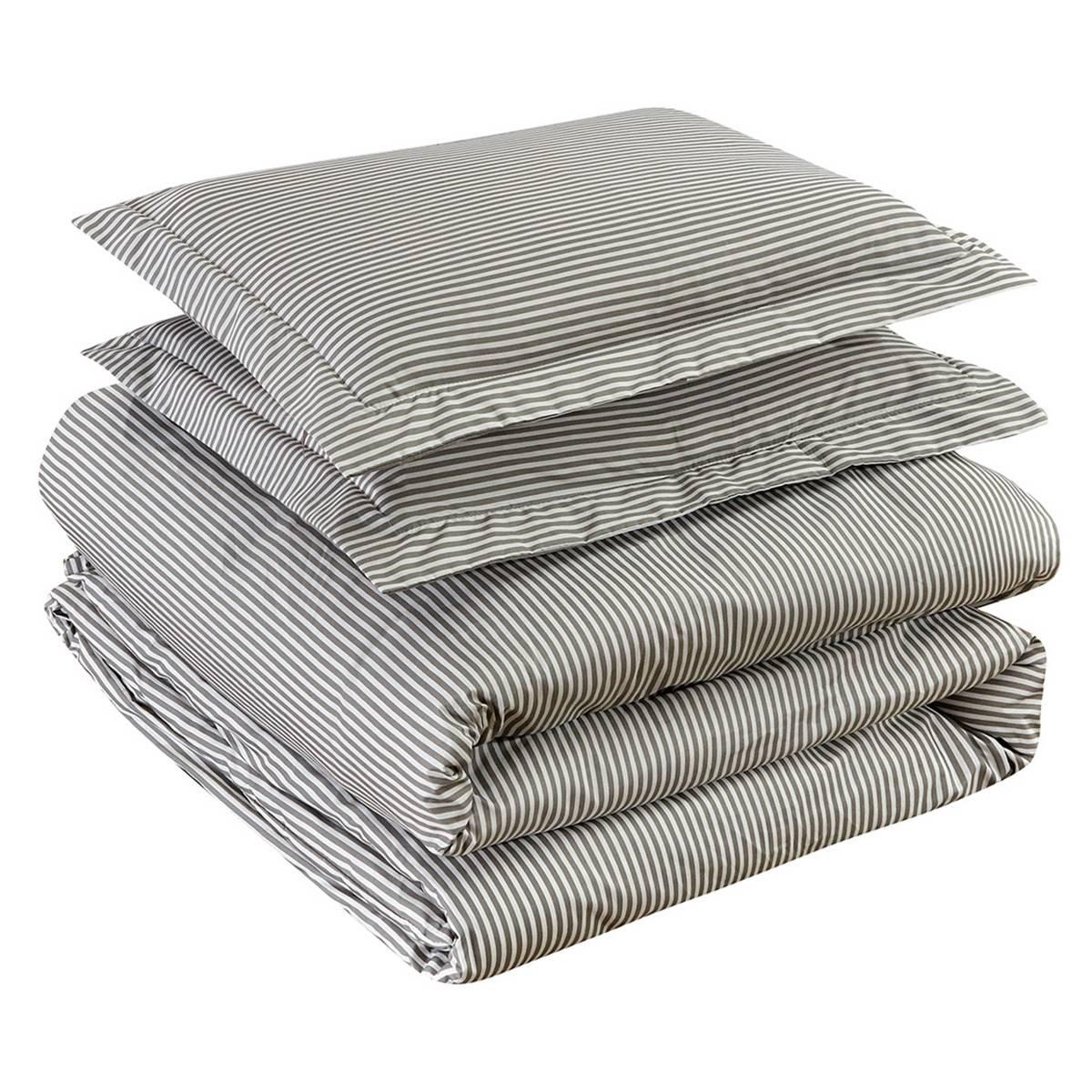 Bibb Home 1800 Series Oxford 3pc. Duvet Cover Set