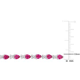 Gemstone Classics™ 5 1/3ctw. Created Ruby X-Link Silver Bracelet