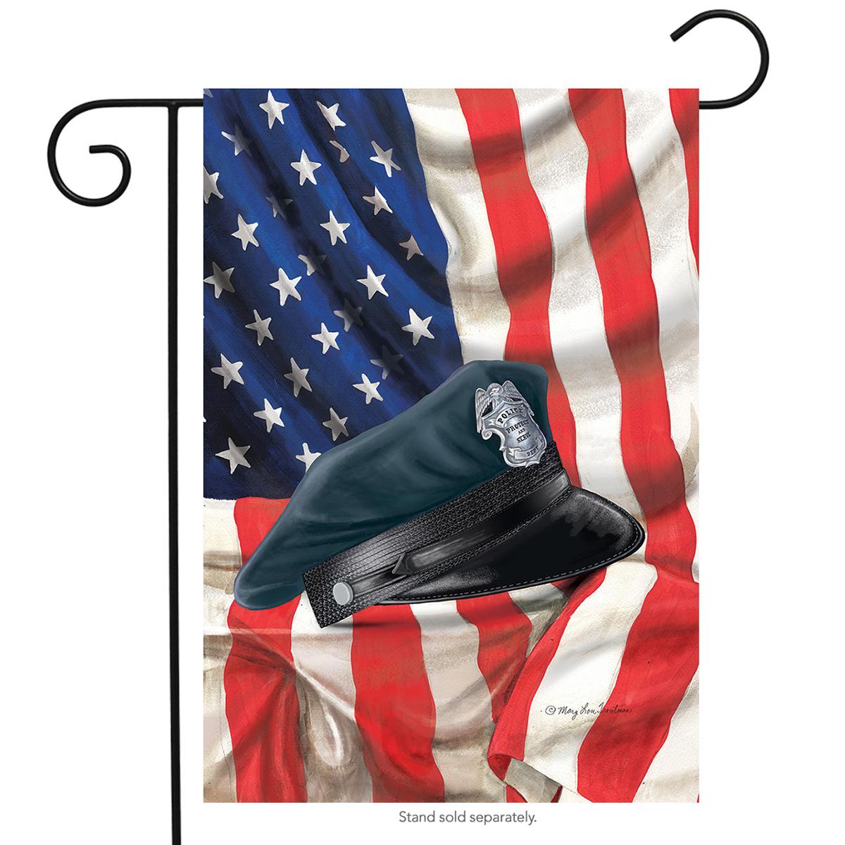 Briarwood Lane Policeman Hat Garden Flag